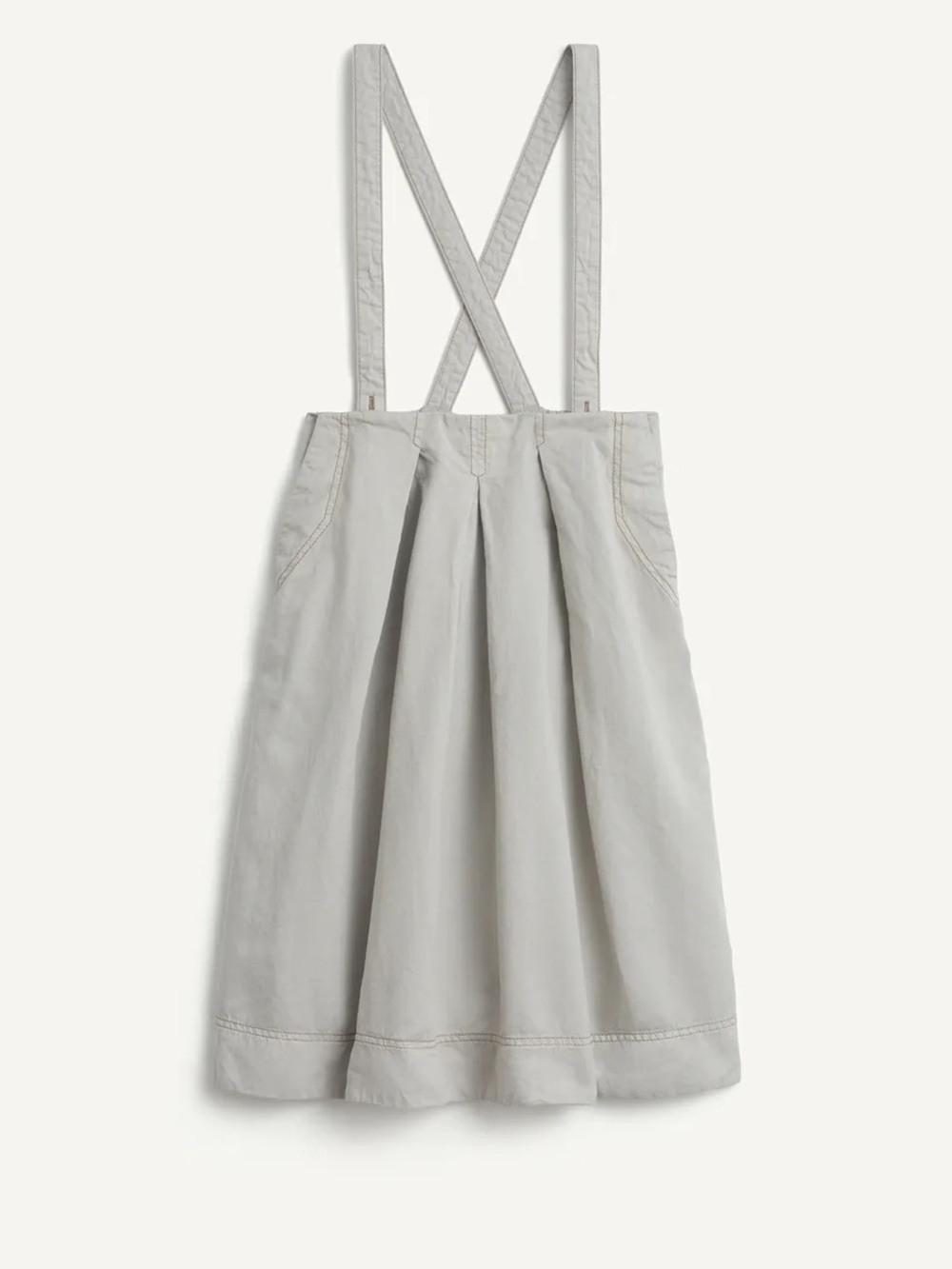 Zara Gray Cross-Strap Pinafore Midi Skirt